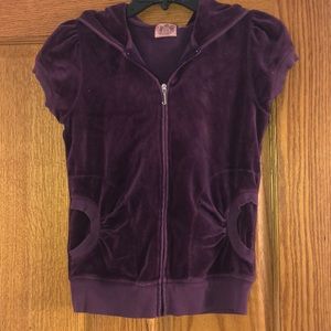 Juicy Couture short sleeve purple zip-up